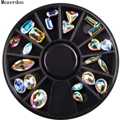 1 Box AB Rhinestone Crystal Gems Glitter Diamond Nail Art Decoration Polish Gel 3D Tips DIY Wheel Jewelry Phone Manicure Tool