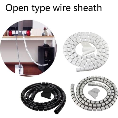 10/16/25mm The Wire Succinct Winding tube Sheath Spiral Range Cache Cable Cord Wire Organizer Flexible PC TV Winding Pipe
