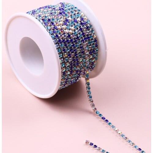 10 Yard/Roll SS6-SS16 Glitter Crystal Rhinestone Chain Sew-On Glue-On For Clothes DIY Garment Accessories Trim Cup Chain