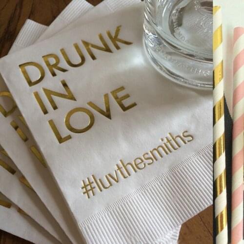 100pcs lot Customized logo Anniversary baby shower birtday wedding party table decorations personlized napkins for guests