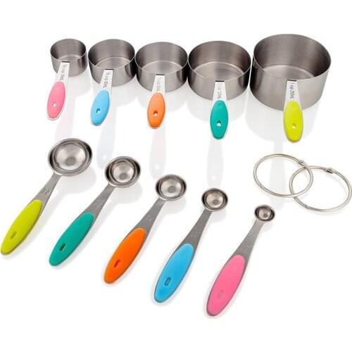 20 Sets Measuring Cups & Spoons Set Stainless Steel Measuring Cup and Measuring Spoon for Dry and Liquid Ingredients Wholesale