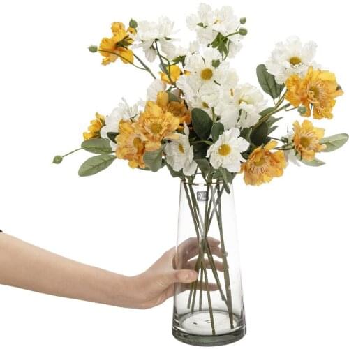 3Pcs Single Branch 4 Head Chrysanthemum Artificial Flowers Wedding Flower Arranment Fake Flowers Home Decoration Accessories