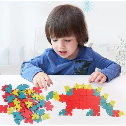40pcs Smooth Kid Intelligent Geometry Puzzle Education Hand-Eye Train Block Multi-graphic Puzzle for Intellectual Enlightenment