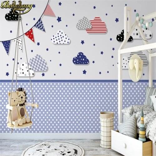 Beibehang Cartoon nautical flags clouds photo mural wallpaper for children room background wall papers home decor 3D Decoration