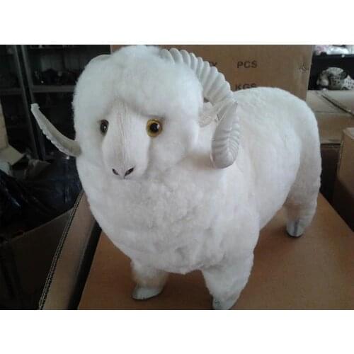 Large 37x30cm simulation sheep Handmade model toy,polyethylene& furs toy,home decoration Xmas gift w4053