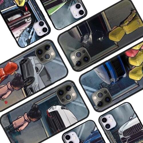 Boy Girl See Cool Sports Car Drift Phone Case For iPhone 12 Mini 11 Pro Max 7 XR X 6 8 Plus 5 Silicone Shockproof Cover Fundas