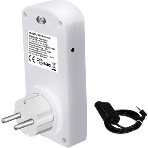 WiFi Digital Programmable Timer Socket Temperature Humidity Control Remote Control Smart Timing Switch Socket for TV Heaters Fan