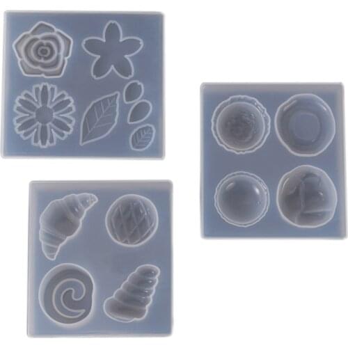 1pcs Bread Dessert Collection Mold Flower Leaf Decoration Silicone Mold 3 Different Styles For DIY Crystal Epoxy Resin Mold