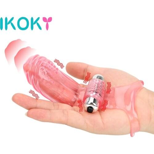IKOKY Finger Sleeve Vibrator Sex Toys For Woman G-spot Finger Massage Female Masturbator Vagina Dildo Clitoris Stimulation