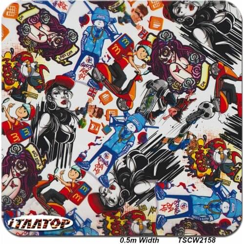 ITAATOP 0.5M * 2/10/20M Cartoon Film Hydro Dipping Film Water Transfer Printing Film