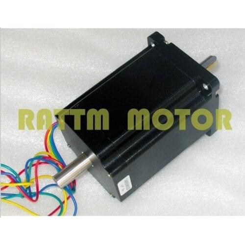 Quality NEMA34 stepper motor 116mm 1230Oz-in 8.5N.m 5A Dual shaft stepping motor 4 Leads for Large CNC Router Milling Machine