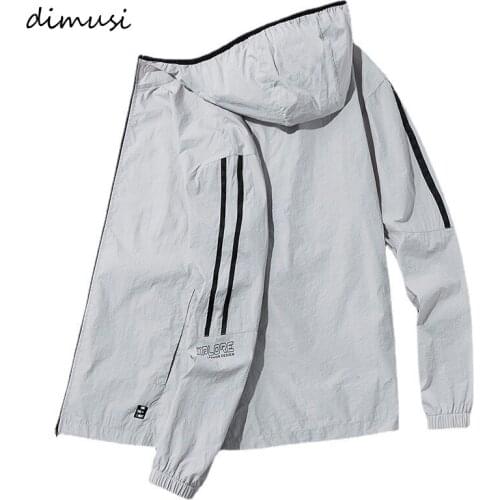 DIMUSI Summer Mens Sunscreen Jackets Casual Male Thin Outwear Breathable Sportswear Coats Mens Slim Fit Hooded Jackets Clothing
