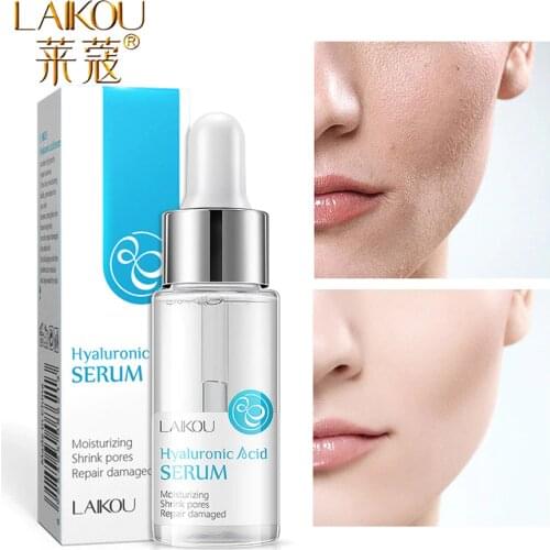 LAIKOU 17ml Hyaluronic Acid Essence Facial Serum Anti Wrinkle Whitening Vitamin C Face Serum Care Skin Hyaluronic Acid Pure