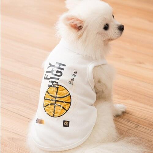 Miflame Summer Dog Clothes Basketball Dog Vests For Pet Costume Breathable Puppy Sleeveless Vests Pomeranian Vests Pet Clothing