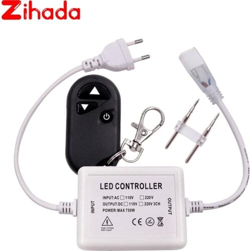 AC 110V 220V 1500W Mini Dimmers With 3key Wireless RF Remote Single Color Controller EU/AU/US/UK Plug For Led Strip Lights