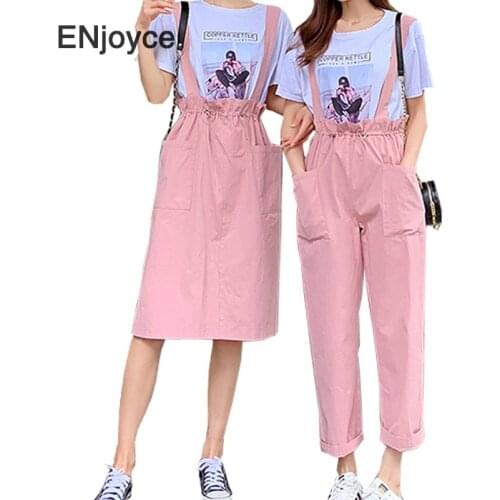 2020 Summer Pink Cotton Jumpsuit Women High Waist Roped Rompers Shorts Skirt Female Overalls Playsuits Jumpsuits for Best Friend