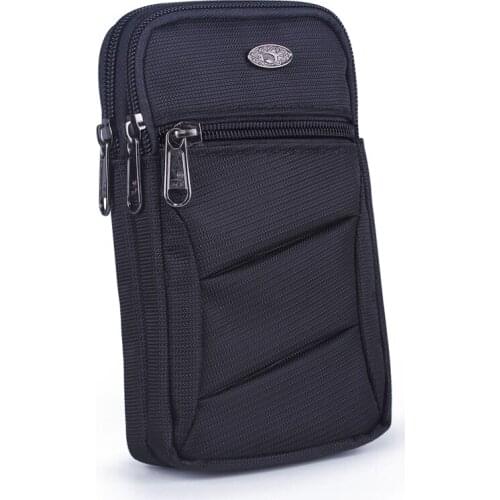 Men Women Nylon Cell Mobile Phone Case Cover Fanny Pack Hook Bum Bag Unisex Small Messenger Cross body Waist Pack Hip Belt Bag