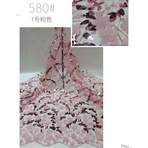 2019 New French Nigerian sequins net lace,African tulle mesh Sequence lace fabric high quality for wedding dress 5yards/lot