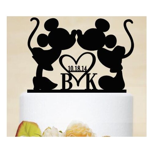 Personalised Initials mouse couple wedding Acrylic cake toppers bridal shower engagement party decorations