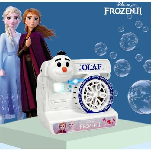 Disney Frozen OLAF Portable Electric Bubble Camera Machine Summer Outdoor Cartoon Lighting Music Waterproof Toy For Kids Gifts