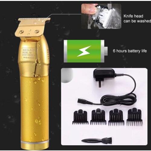 Suaperne Professional Oil-head Electric Hair Clippers Retro Notch Carving Push Light Golden Hair Clipper Metal Trimmer Hot