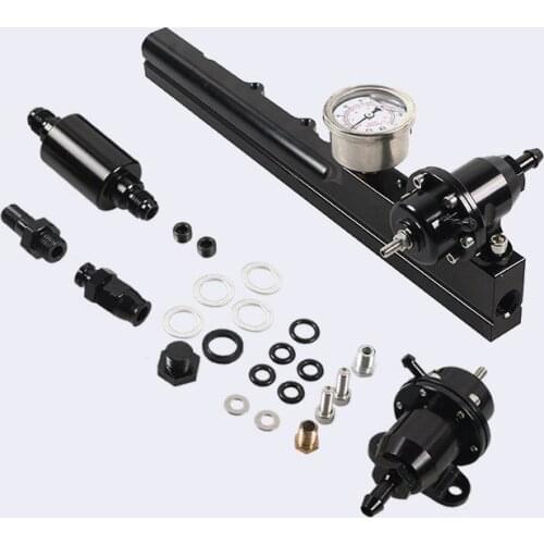 Factory direct fuel pressure regulator pressure gauge and fuel rail B16 B18 B20 Si LS GSR FPR-1024-BK