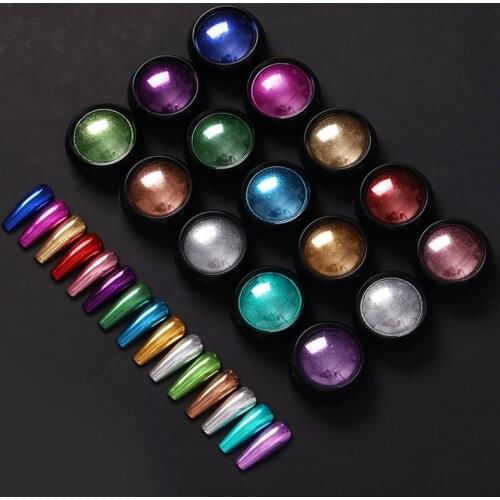 Mirror Nail Powder Colorful Gold Champagne Silver Metal Effect Nail Glitter Chrome Pigment Dust Nails Decorations DIY Manicures