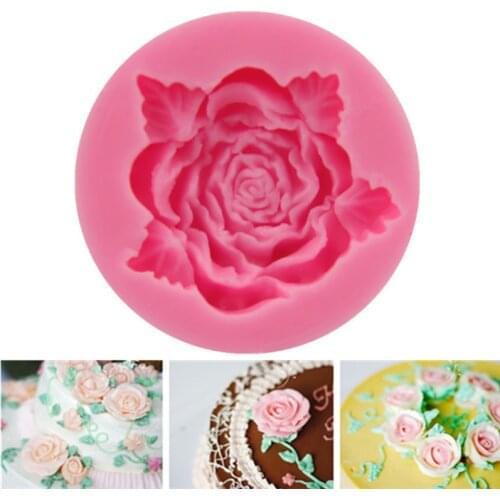 Handmade 1 pcs Rose Flower Silicone Cake Molds Fondant Chocolate Soap Mold 3D Silicon baking forms Cooking Bakeware Polymer Clay