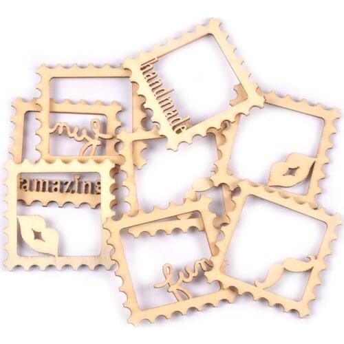 10Pcs 57mm Natural Wood Slices Lace Photo Frame Pattern DIY Scrapbooking Accessories Wooden Crafts Handmade Home Decor Arts
