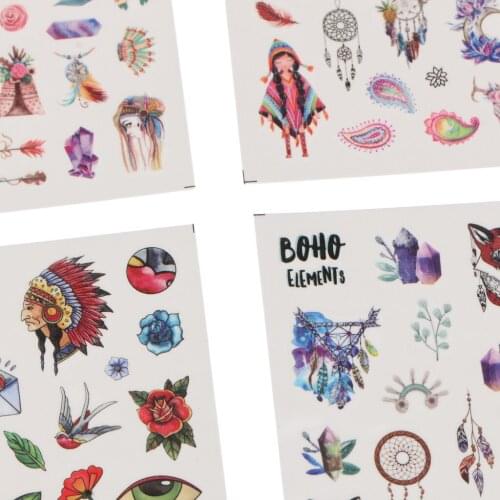 12 Pieces Flower Fruit Cartoon Animal Mixed Nail Sticker Nail Decal DIY Tool