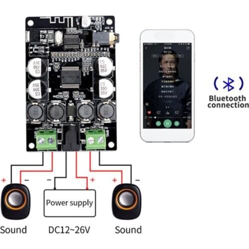 2021 New VHM-307 TDA7492P Bluetooth Amplifier Board 2 x 25W Dual Channel Amp DIY Module