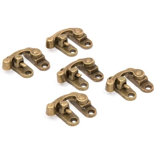 5pcs/set Vintage furniture accessories Jewellery Box Suitcase Lock Hook Case Hasp Hook Hinge Latch Bronze Tone Catch Decorative