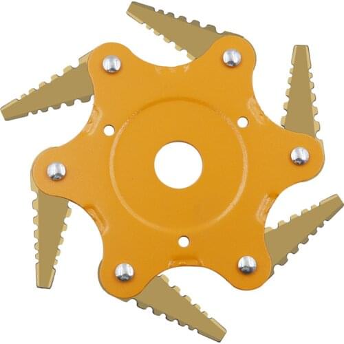 6 Teeth Brush Cutter Blade Trimmer Metal Blades Trimmer Head 56Mn Garden Grass Trimmer Head For Lawn Mower