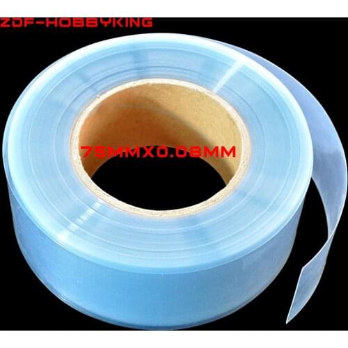 75mm 75mmX0.08mm Transparent Clear PVC Heat Shrink Tube For RC LiPO NiMH NiCd Battery Shrinking Case Shealth Housing