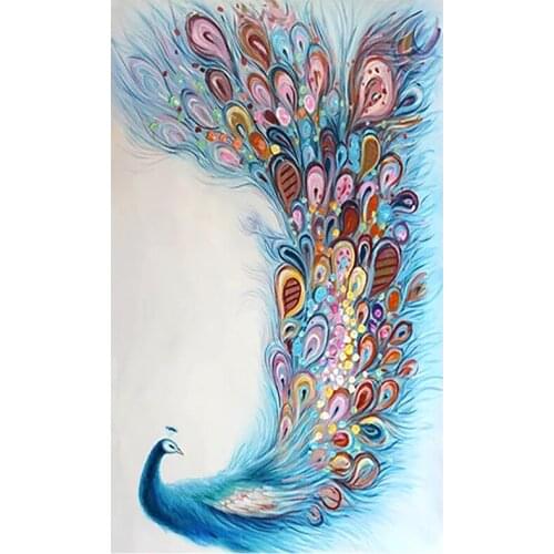 Blue Peacock Diamond Painting Animal Round Full Drill Nouveaute Diy Mosaic Embroidery 5D Cross Stitch Christmas giftZP-3434