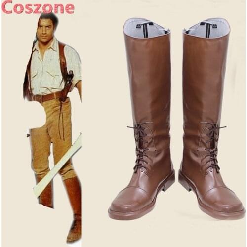 The Mummy Rick O'Connell Cosplay Shoes Boots Halloween Carnival Cosplay Costume Accessories