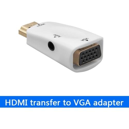 For PC Laptop TV Box Computer Display Projector Male to Female HDMI-compatible to VGA Adapter HD 1080P Audio Cable Converter
