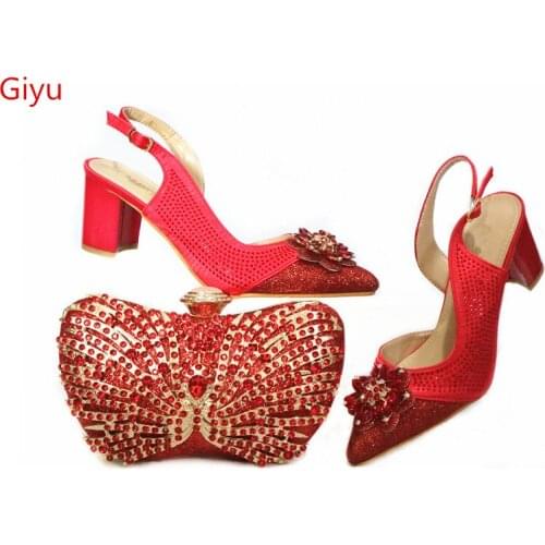 Doershow Women Shoes and Bags To Match Set Italy Party Pumps Italian Matching Shoe and Bag Set for Party Parties!SBK1-11