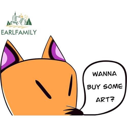 EARLFAMILY 13cm x 8.4cm for Animal Crossing Redd Peeker Car Sticker Car Truck Decal Bumper Window Fashion DIY Decoration