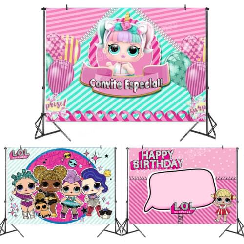 LOL Surprise Doll Party Backdrop Room Wall Decoracion Photo Props Happy Birthday Background Cute Backdrops Kids Girls Gifts