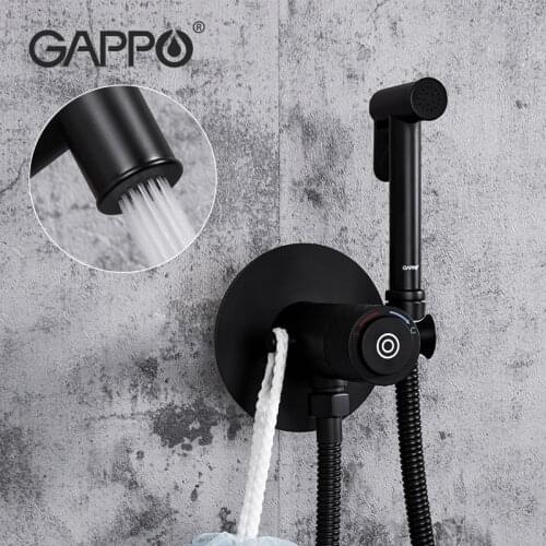 GAPPO Black Faucet Bidet Shower Solid Brass Bidet Faucet Muslim Ducha Hygienic Shower Hot Cold Water Mixer Tap Toilet Faucet
