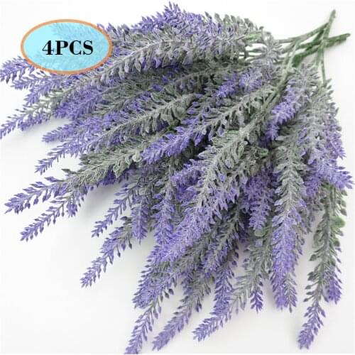 4Pcs Artificial Lavender Flowers Artificial Flowers For Wedding Decor And Table Centerpieces Fake Plant Bouquet Home Garden Deco