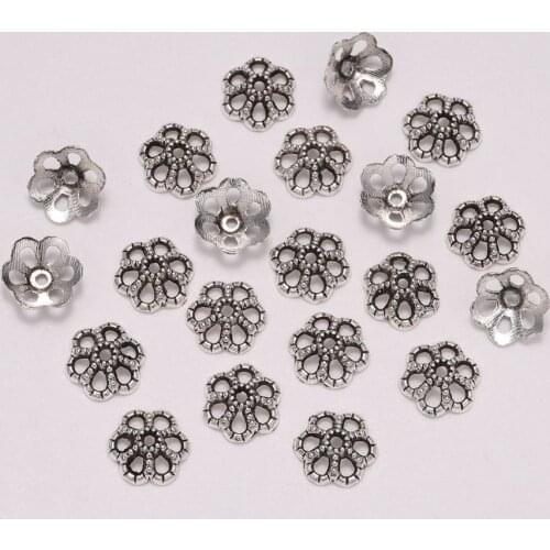 50pcs/Lot 9mm Bead Caps For Jewelry Bead Caps End Receptacle Hollow Flower Torus DIY Spaced Apart Jewelry Making Accessories