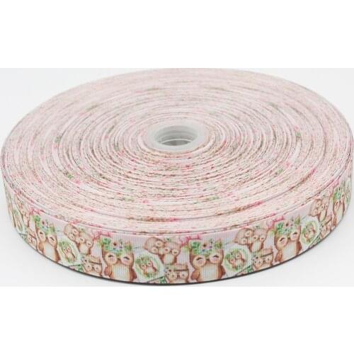 Cute Owl Grosgrain Ribbon Design Customized Logo Printed for DIY Hair Bow Craft Festival Decorations 25-75MM