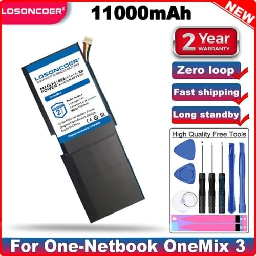 LOSONCOER 11000mAh Good Quality Battery For One-Netbook OneMix 3 OneMix3 506480 New
