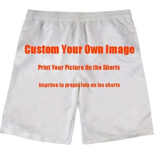 Custom Image Fashion Men Casual Short Pants Elastic Waist Lining Quick Dry Summer Beach Boardshorts Bodybuilding Dropshipping