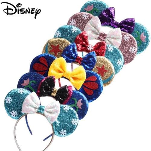 Disney Mickey Ear Frozen Disneyland Cartoon Hair Hoop Fashion Headwear Pretend Toy Holiday Party Dress Christmas Gift For Girl