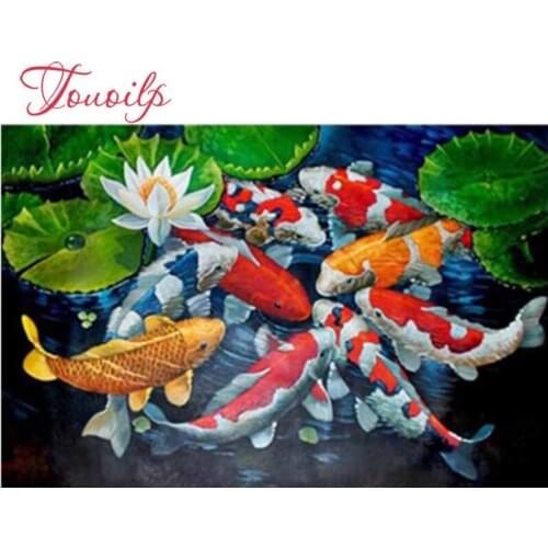 Nouveau diamant peinture Koi poisson doré bricolage 3D diamant broderie poisson saute mosaïque diamant Compilation complète pour