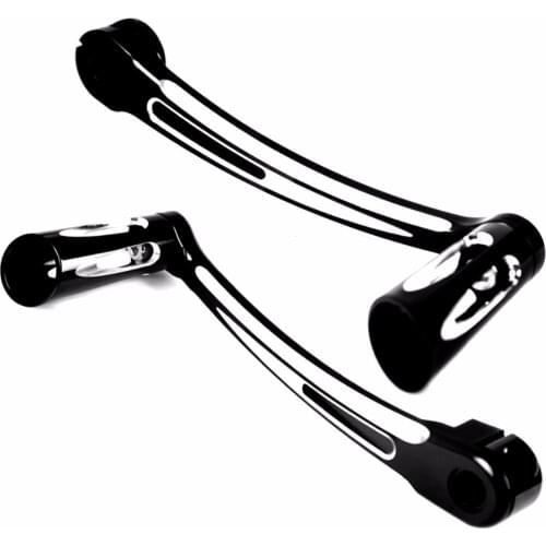 New Black Shallow Cut Heel Toe Shift Lever W/ Shifter Pegs For Harley 1997-2015 FLH/T & 2000-2015 Harley FL Softail Model