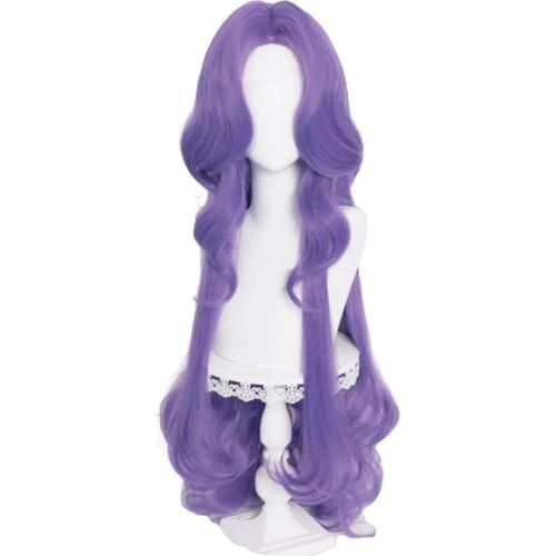 LoL Syndra Cosplay Wig LoL Withered Rose Syndra Cosplay Long Purple Wavy Women Wig Synthetic Hair Heat Resistant
